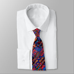 Neon Psychedelic Ripples Neck Tie