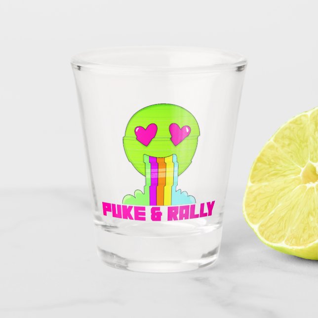 Neon Puke & Rally Shot Glass | Party Comeback Shot (Front)