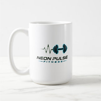 Neon Pulse Fitness Heartbeat Dumbbell Modern Gym T Coffee Mug