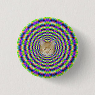 Neon Pulse Pinback Button + cat