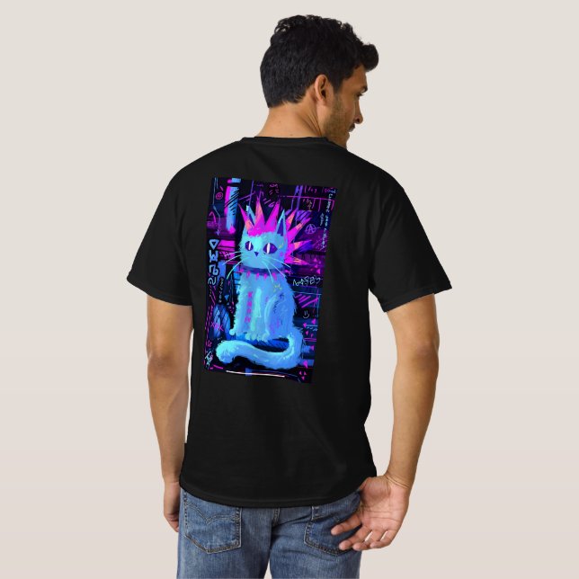 Neon Punk Cat T-Shirt (Back Full)