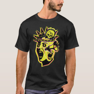 Neon Punk Skull Shirt Rebel Streetwear Graphic Tee