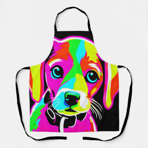 Neon Puppy Pop Art Apron