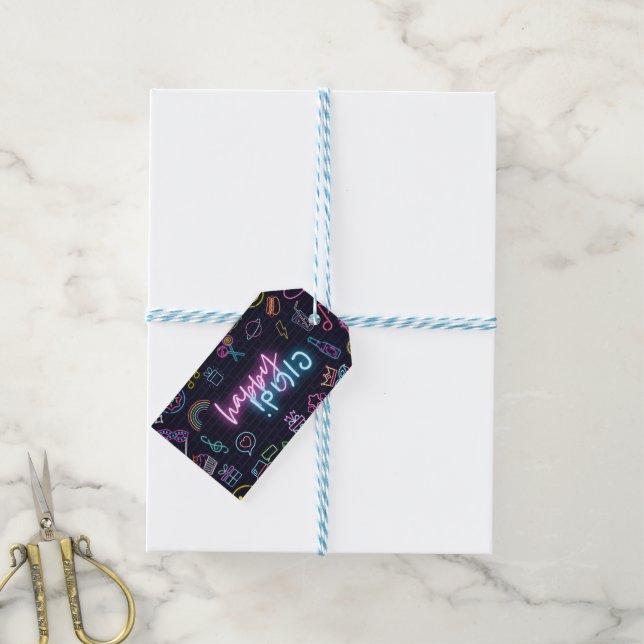 Neon Purim Gift Tags (With Twine)
