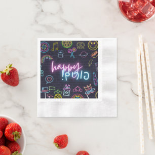 Neon Purim Napkin