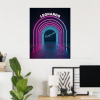 Neon Purple And Blue Archway