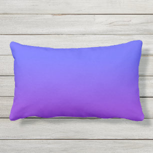 Neon Purple and Bright Neon Blue Ombré Shade Lumbar Cushion