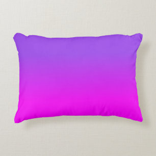 Neon Purple and Hot Pink Ombre Shade Colour Fade Decorative Cushion