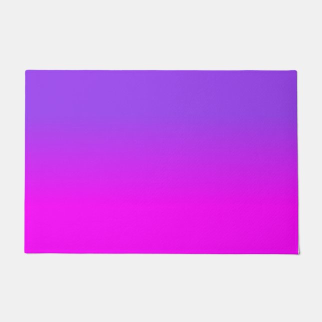 Neon Purple and Hot Pink Ombre Shade Colour Fade Doormat (Front)