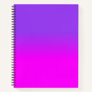 Neon Purple and Hot Pink Ombre Shade Colour Fade Notebook
