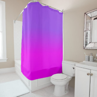 Neon Purple and Hot Pink Ombre Shade Colour Fade Shower Curtain