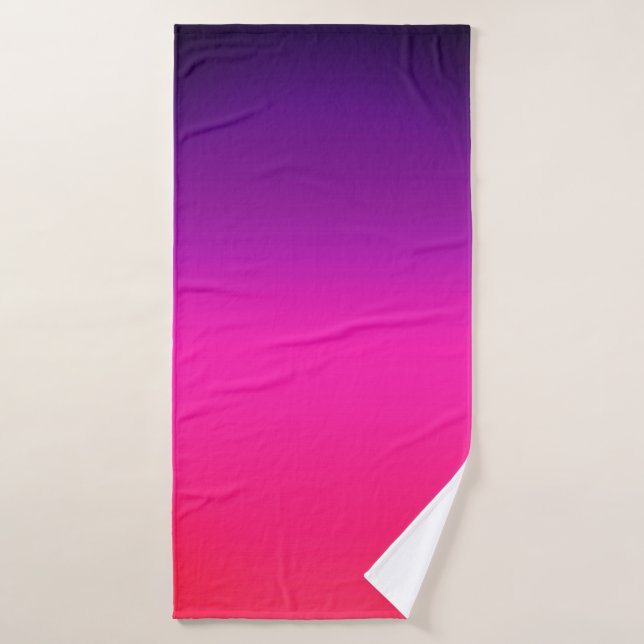 Neon Purple and pink ombre abstract design Bath Towel Set (Bath Towel)