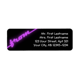 Neon Purple & Black Return Address Labels