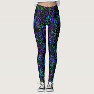 Neon purple, blue, green and black  Yoga Pants