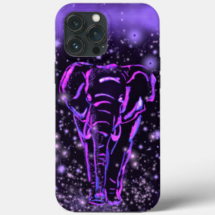 Neon Purple Elephant iPhone Case