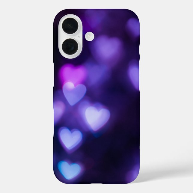 Neon Purple Hearts Case-Mate iPhone Case (Back)