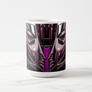 Neon Purple Metal Portrait Coffee Mug