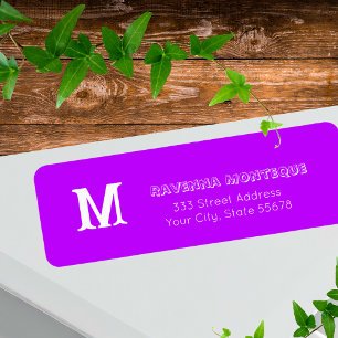 Neon Purple Personalised Monogram Letter Name