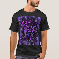 Neon Purple Pink Elephant Walking At Starry Night