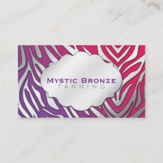 Neon Purple & Pink Zebra Business Coupon Cards