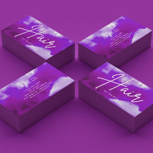 Neon & Purple Smoke Hair Business Card