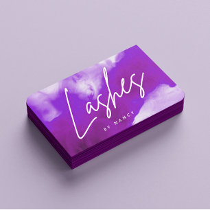 Neon & Purple Smoke Lash Eyelash Extensions Business Card