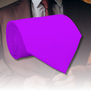 Neon Purple Solid Colour   Classic Tie