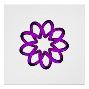 Neon Purple Torus On Black Background Poster