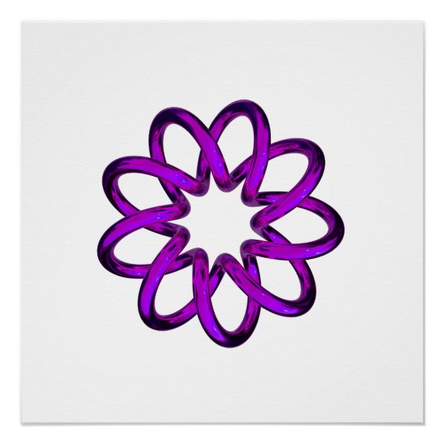 Neon Purple Torus On Black Background Poster (Front)
