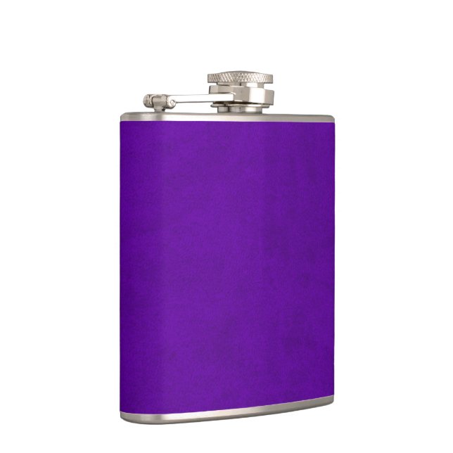 Neon Purple Velvet Personalised Home Casino Hip Flask (Right)