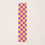 Neon Purple Yellow Chequered Chequerboard Vintage Scarf<br><div class="desc">Vintage Neon Purple and Yellow Chequered Chequerboard</div>