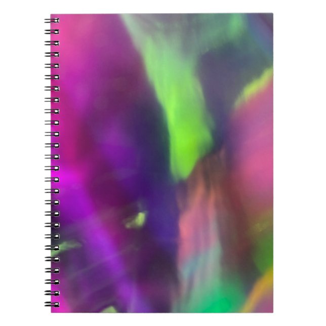 neon purple yellow pink green luminous background  notebook (Front)