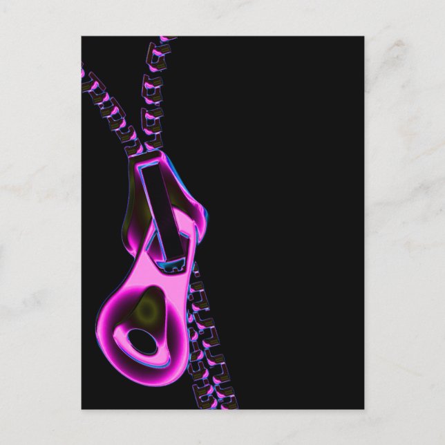 NEON PURPLE ZIPPER BLACK RANDOM BACKGROUNDS WALLPA POSTCARD (Front)
