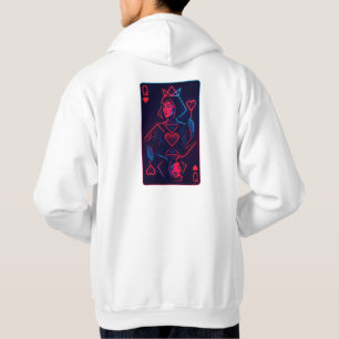 Neon Queen of Hearts — Retro-Futurist Synthwave Hoodie