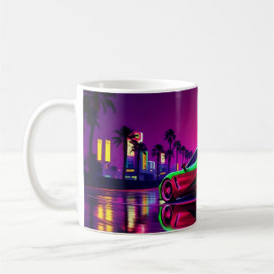 Neon Racer Mug – 80s Retro-Futuristic Sports Car