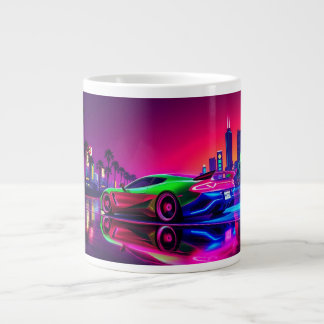 Neon Racer Mug – 80s Retro-Futuristic Sports Car