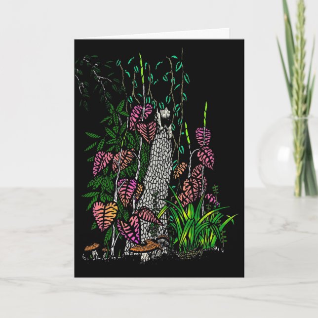 Neon Rain Forest Greeting Card (Front)
