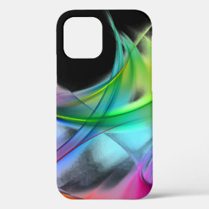 Neon Rainbow Abstract Design iPhone 12 Case