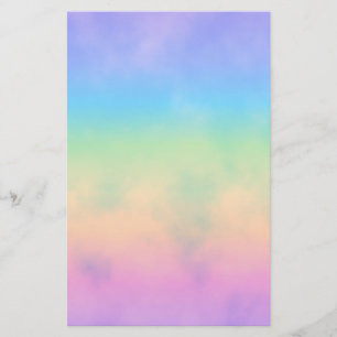Neon Rainbow Clouds Stationery