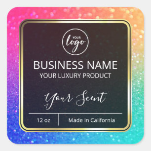 Neon Rainbow Coloured Candle Labels