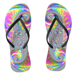 Neon Rainbow Fractal Jandals
