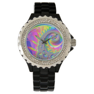 Neon Rainbow Fractal Watch