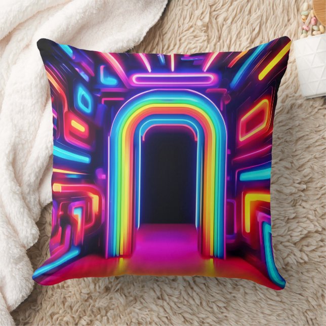 Neon Rainbow Gateway Cushion (Blanket)