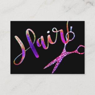 Neon Rainbow Glam Hairstylist Appointment Card