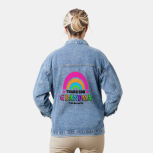 Neon Rainbow Grandma thank you Mother's Day gift Denim Jacket