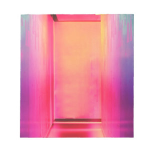 neon rainbow hallway notepad