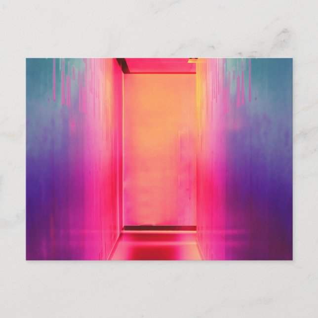 neon rainbow hallway postcard (Front)