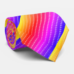Neon Rainbow Lights Las Vegas Marque Necktie