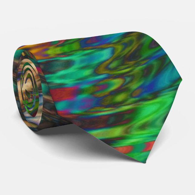 Neon Rainbow psychedelic Neck Tie (Rolled)