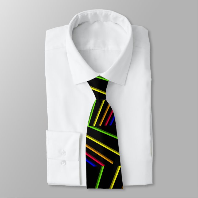NEON RAINBOW STRIPES TIE (Tied)